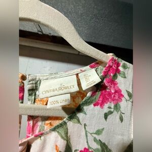 Cynthia Rowley Pink and Orange Floral Linen dress